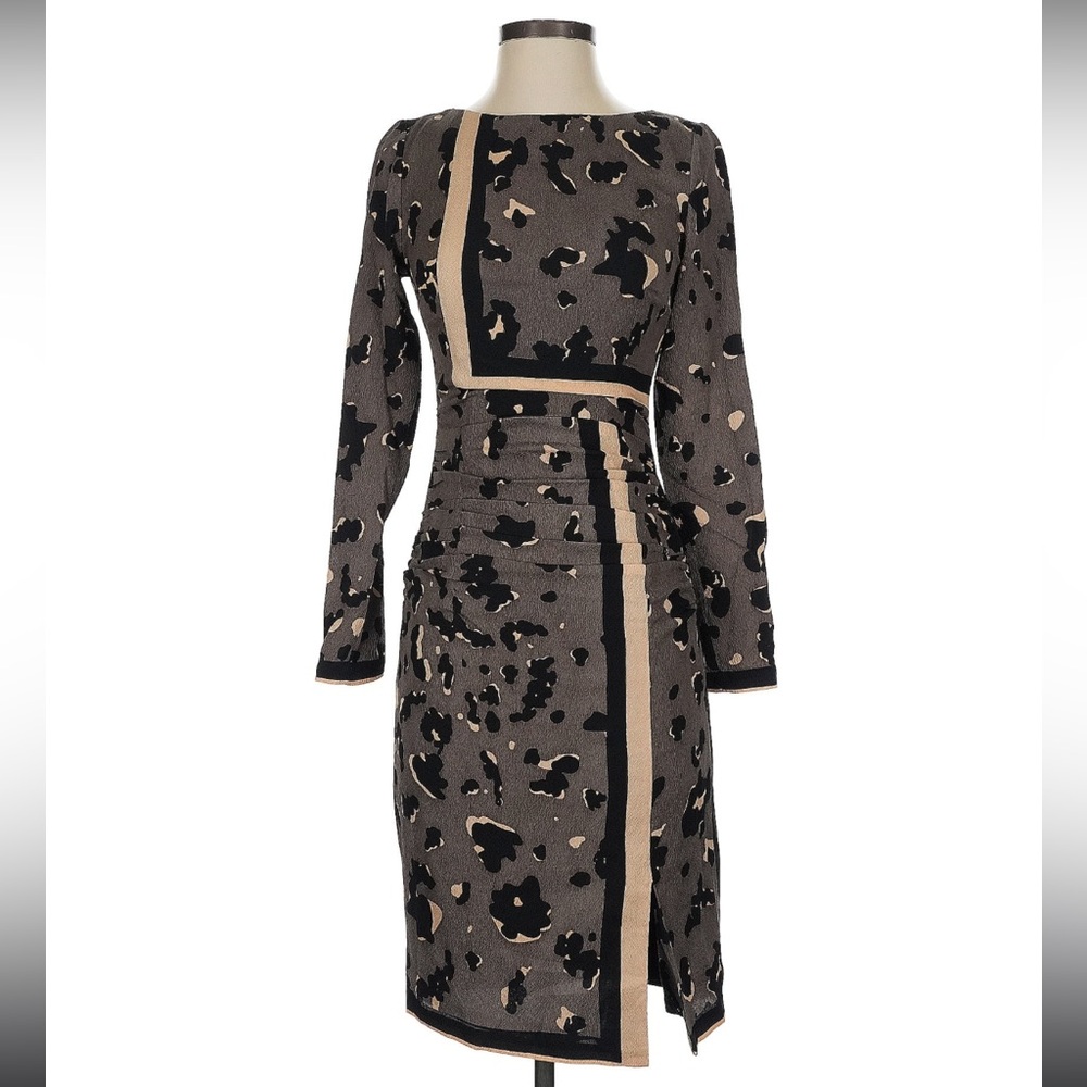 Tracy Reese Black and Tan Long Sleeve Dress